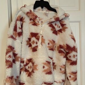 No Boundaries Pink and Cream Knit Sweater